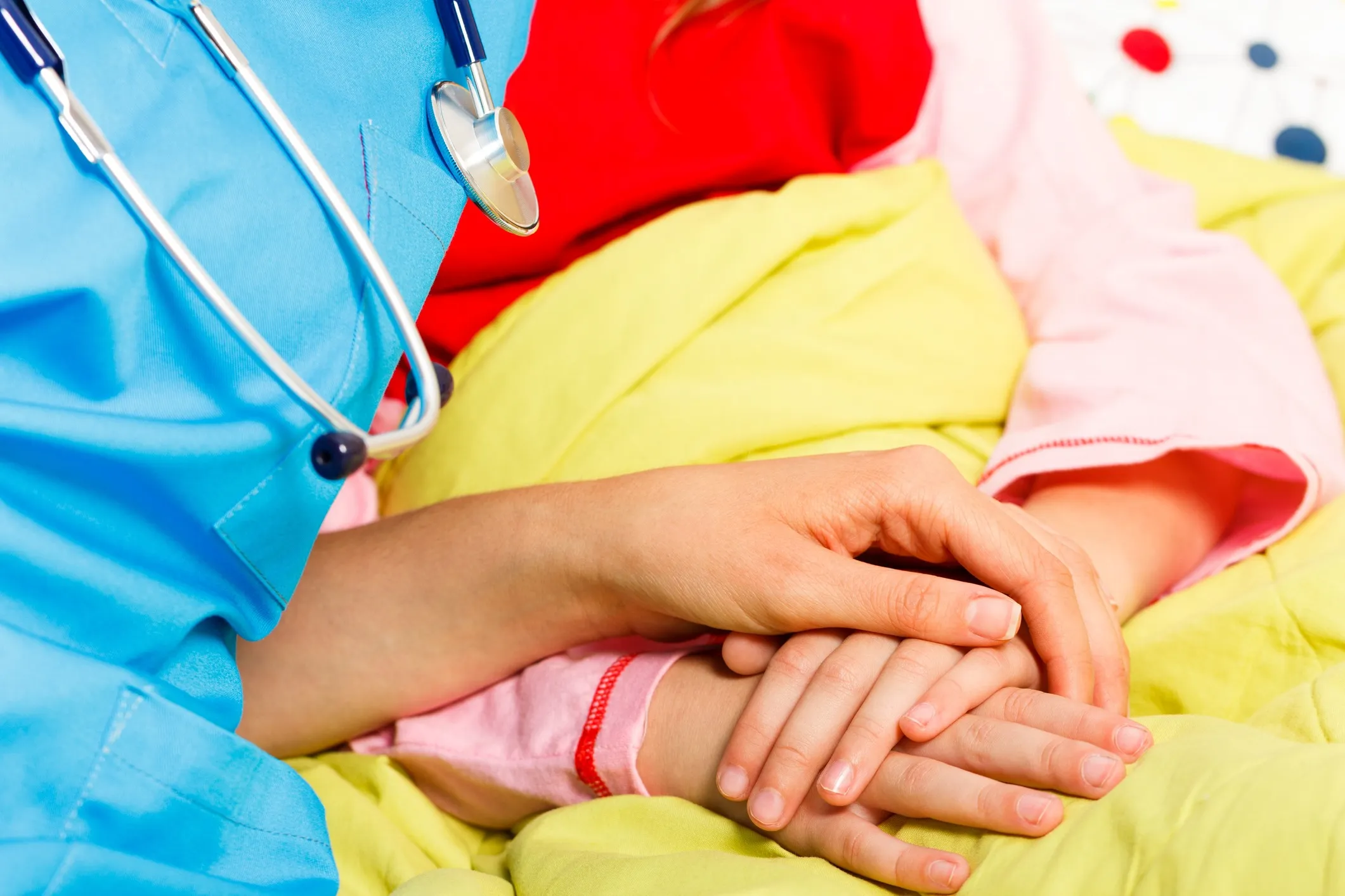 Home nurse with child patient.